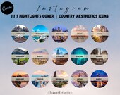 117 Country List Highlights Cover|Aesthetic Highlights Covers With Country Names|Global Country|Minimal Travel Icons|Elegant Travel Icon