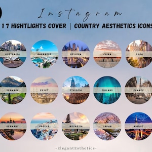 Lista de 117 países destacados/Portada con aspectos estéticos destacados con nombres de países/Países globales/Íconos de viajes minimalistas/Ícono de viajes elegante