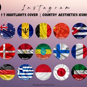 117 portadas con banderas de países/Diseños únicos de banderas de países/Banderas patrióticas destacadas/Banderas del Orgullo Nacional/Banderas de viaje