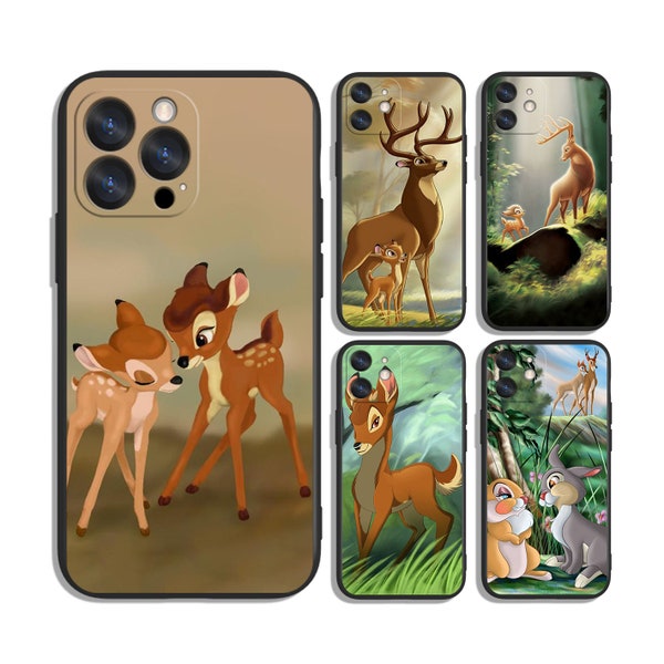 Bambi Hirsch Schutzhüllen für Samsung S24 S23 S22 A25 A15 A14 A54 A53 4G 5G FE & iPhone 15 14 13 12 SE Plus Pro Max