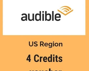 4 x Audible Credits Voucher - ( US region)