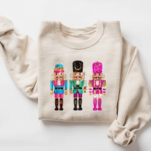 Faux Sequin Nutcracker Sweatshirt - Christmas Holiday Crewneck