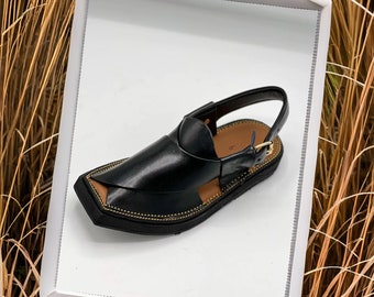 Traditional Men's New Handmade Chappal / Sandal stylish soft Rubber Sole buckle closure sandal