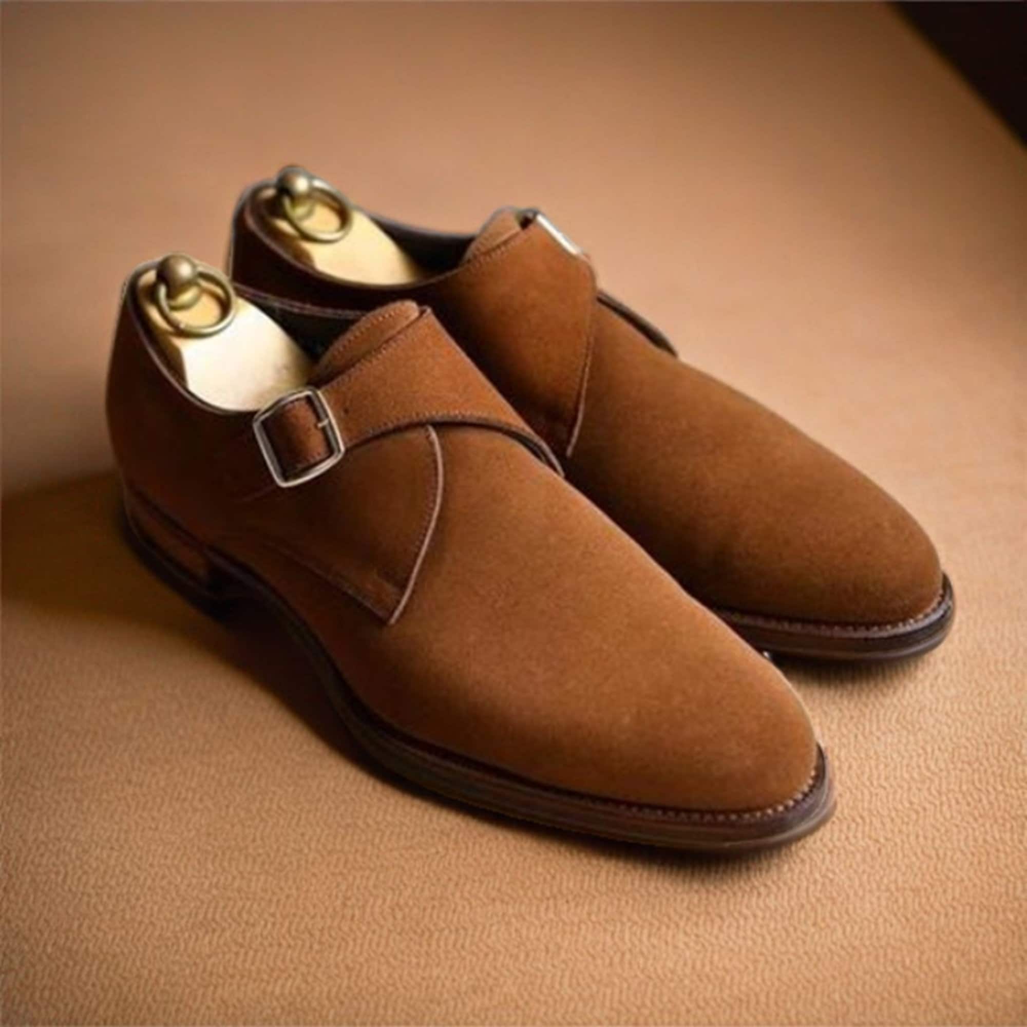 John Lobb Brown Suede Single Monk Strap Dress Shoes Men\'s ~10.5 JOHN LOBB  main image 3
