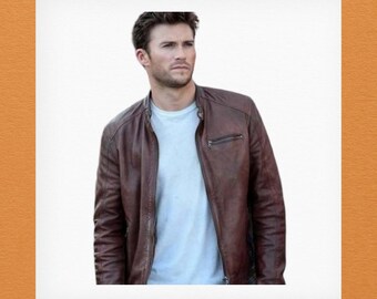 Eastwood Fate 8 Scott Genuine Leather Jacket Internal Viscose Lining Zipper Closure Brown