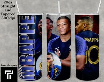 Kylian Mbappe Tumbler 20 oz Skinny | Stitch | Tumbler Sublimation Designs, Full Tumbler Wrap, Digital Downloads| Png