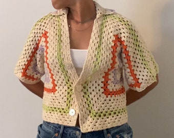 Finished Crochet shirt, Crochet shirt, Handmade Crochet shirt, Summer shirt