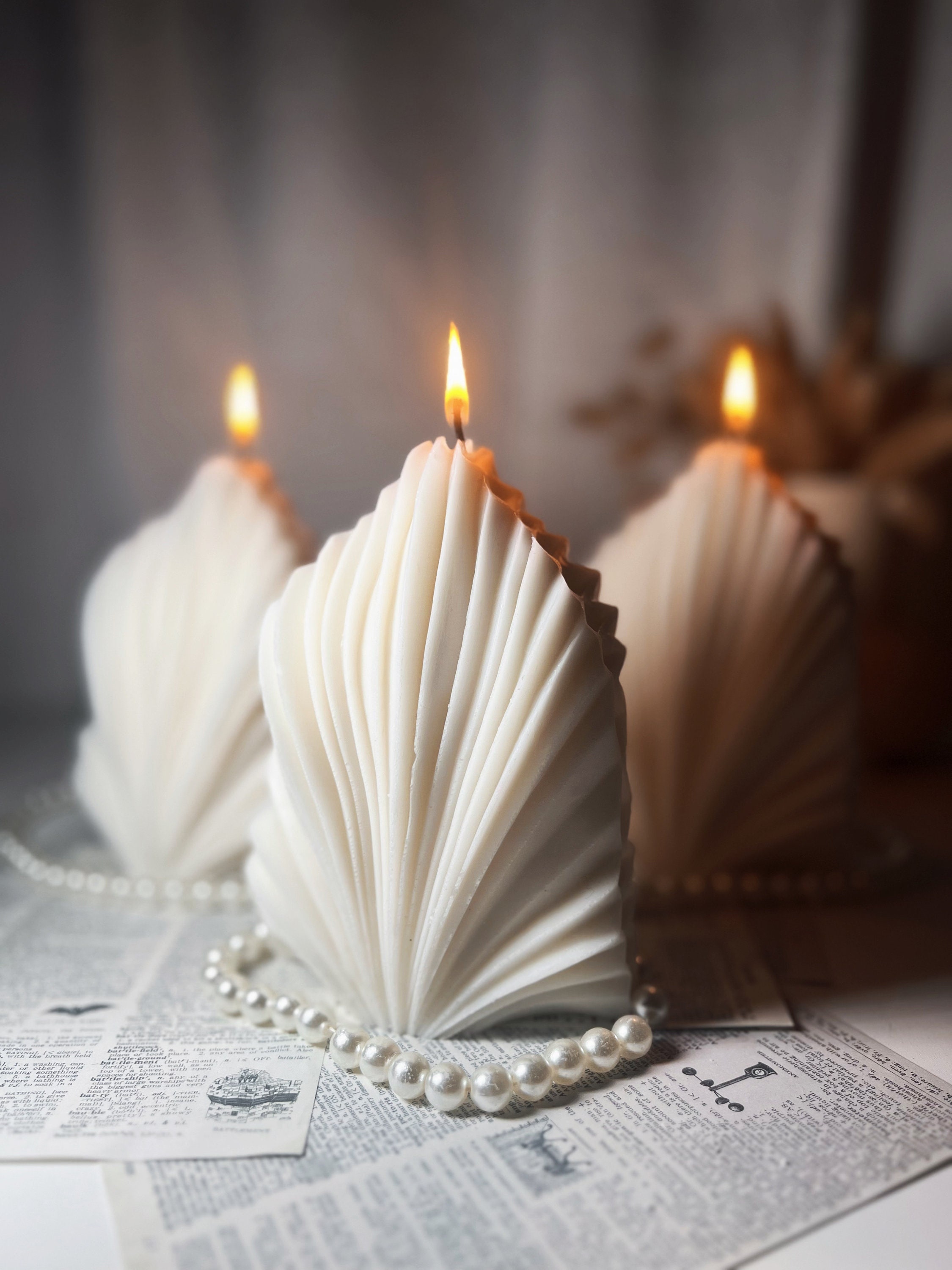 Large Palm Shell Candle - Etsy
