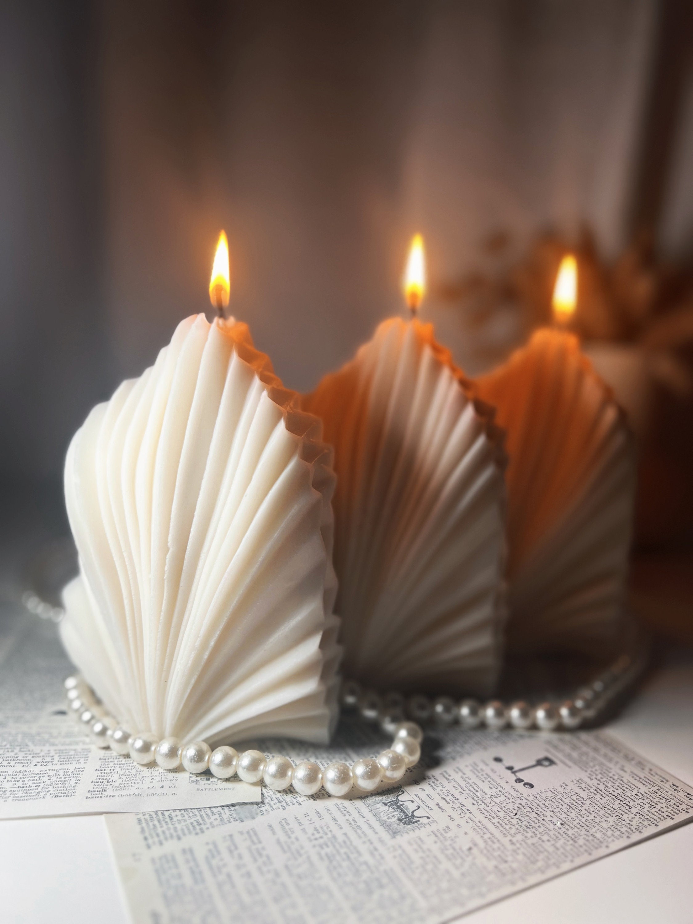 Large Palm Shell Candle - Etsy