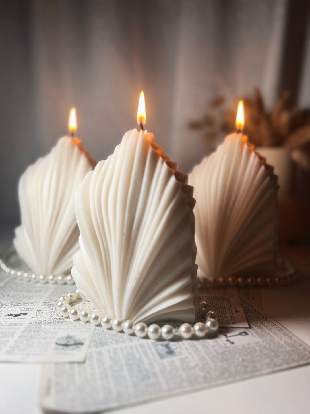 Large Palm Shell Candle - Etsy