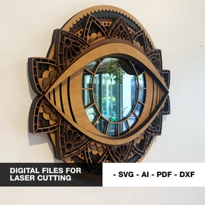 Digital Files multilayered eye mirror, layered wall art, home decor, svg, third eye, evil eye