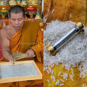 Extremly powerful love, luck attraction, protection - Takrut Chang Phasom Khlong - Blessed by Luang Pu Phongsak - Sacred Crystals and Herbs