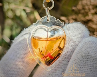 Powerful Love & Happiness Amulet with Magical Oil Rare Tale Sai Herb for | Copper Prayer Scrolls | Thai Talisman for Relationships and Aura