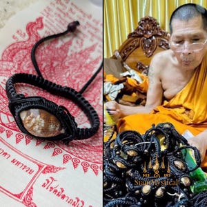 Luck & protection - Positive aura - Sacred Bracelet Blessed by Luang Pho Sila • Magical Shell Amulet from Thamma Uthayan Temple