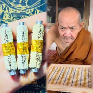 Luck, Protection & Mercy –Takrut Phaya Plalai Phueak by Luang Pho Pun – Rare Thai Amulet Pendant – Wat Pa Ban Sang 2023