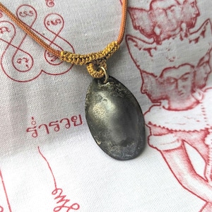 Protection, Luck & Power - Ancient Leklai Stone Blessed by Luang Pu Bun in 1925 – Rare Sacred Thai Magic Amulet Talisman