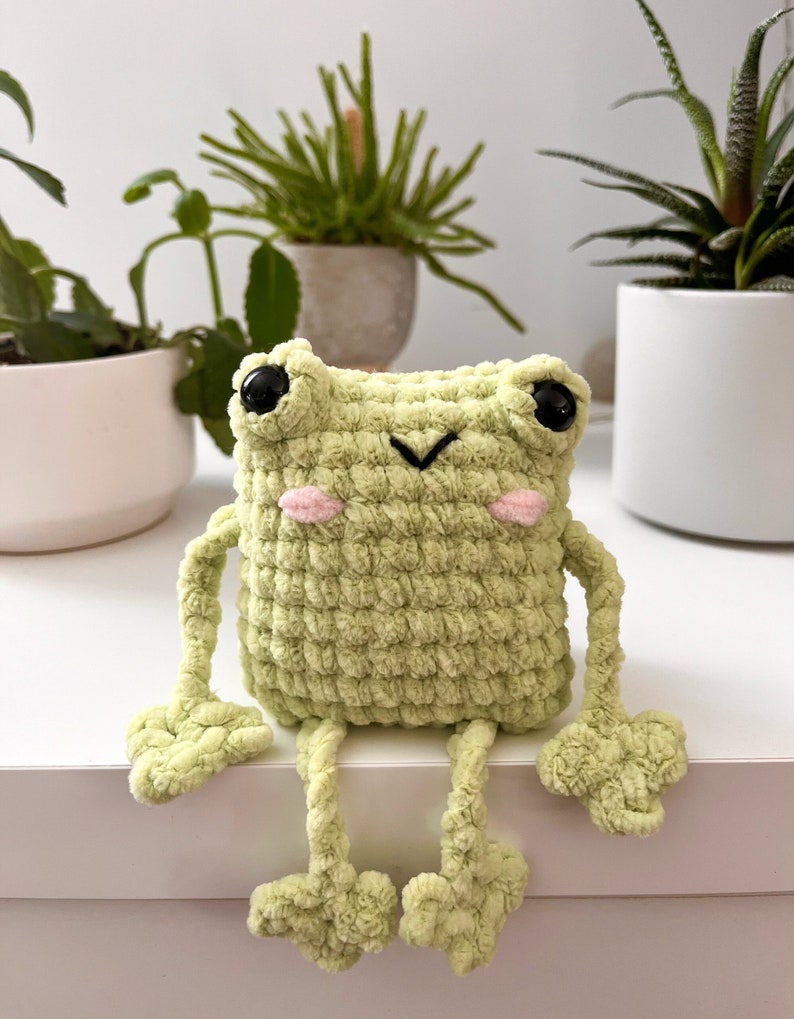 Grenouille au crochet Froggy peluche fait main Anti stress image 1