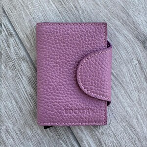Porta-cartões de metal com capa de couro para cartões bancários com proteção RFID LOCKER's | Porta-cartões RFID | Porta-cartões feito à mão