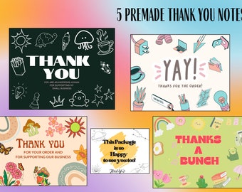 Cartes de remerciement imprimables, toile, petite entreprise, merci d'avoir acheté, cartes de remerciement prédéfinies, notes de remerciement imprimables,