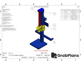 Homemade 3 point linkage log splitter plans