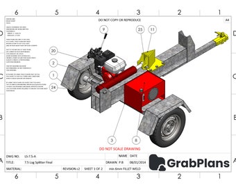 7.5Tonne Homemade Hydraulic Log Splitter Plans