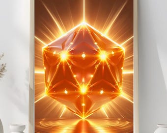 Sacred Geometry Art: Icosahedron Spiritual Healing Room Décor Digital Download