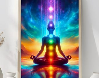 Colour Therapy Chakra Wall Art: Spiritual Healing Aura Poster Digital Download