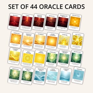 Printable Chakra Oracle Card Set – Instant Download PDF - 44 Card Deck