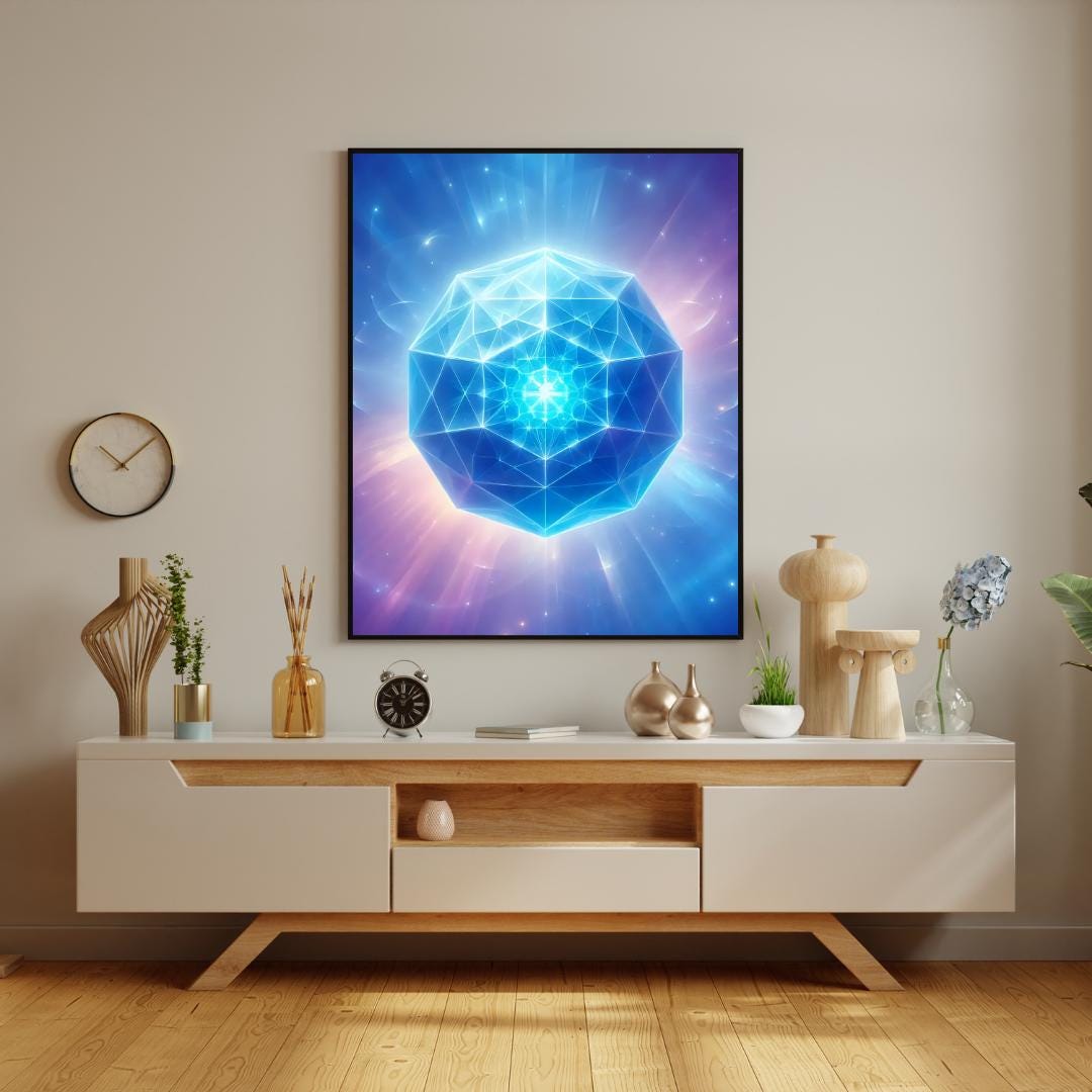 Sacred Geometry Wall Art, Dodecahedron Healing Art Print for Meditation ...