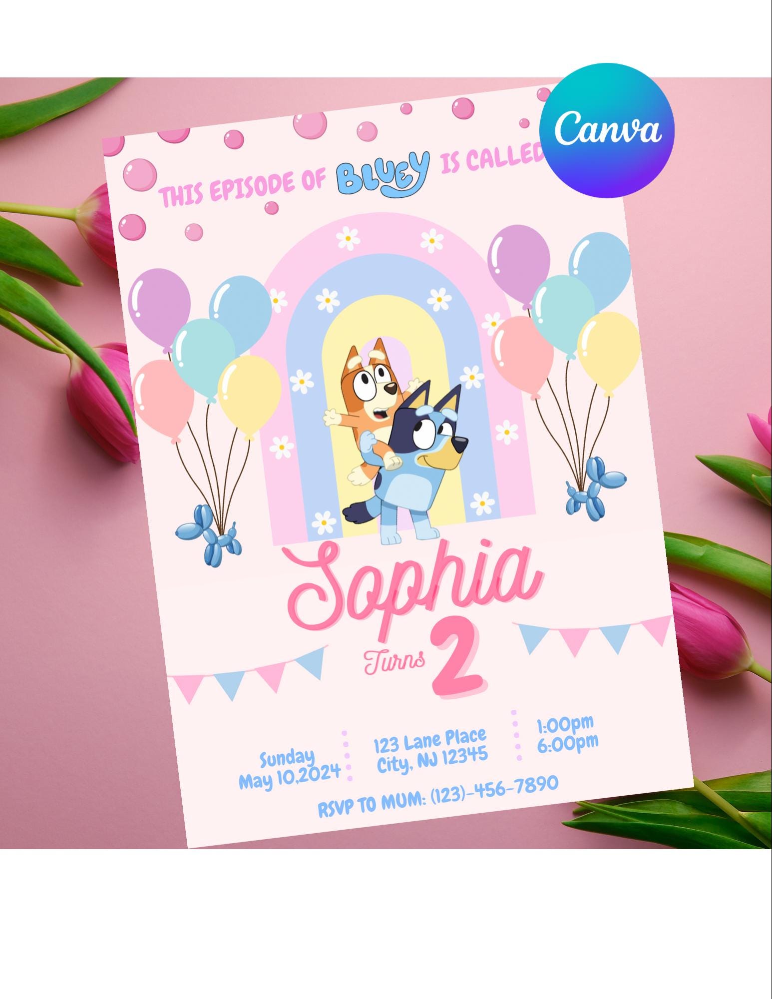 Digital File Only - Bluey Invite