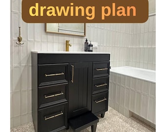 DIY Bathroom Vanity Build Plans, Cut List, Classic Sink Cabinet - Digital Download pdf