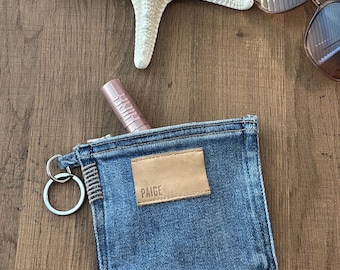 Denim Pocket Bag with Keychain, Unique Exclusive Design