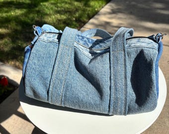 Repurposed Denim Tote Bag: Handmade, Unique, H7" L15"
