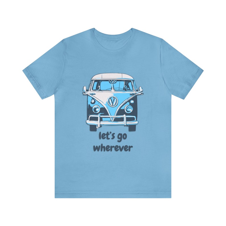 Camping Van T-Shirt: Unisex Airlume Cotton Tee, 'Let's Go' image 3