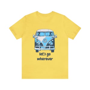 Camping Van T-Shirt: Unisex Airlume Cotton Tee, 'Let's Go' image 2