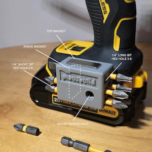 3D Printed Magnetic Driver Bits Holder for 20V MAX Dewalt Impact Driver