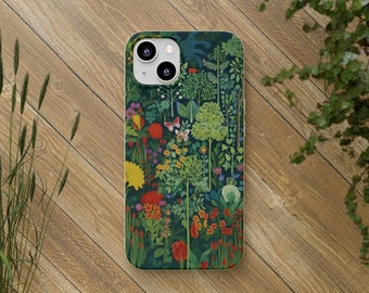 Blommande skog Miljövänligt Skal iPhone 13 12 11 Mini Pro Max Samsung Galaxy S22 S21 S20 S20+ Plus Ultra