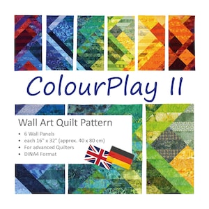 Quiltanleitung ColourPlay 2 - Patchworkanleitung / Wandquilt / sechsteilig / Stoffreste / Farbkreis / Regenbogen