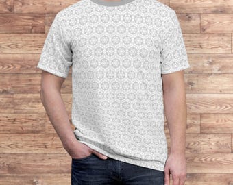 Men's Psychedelic Hexagon T-Shirt: Full Print Psytrance Festival Clothing
