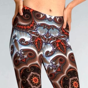 Mandala UV-Reactive Psychedelic Abstract Fractal Print Leggings Trippy Leggings Yoga Thights Festival Leggings Festival Clothing Burning Man