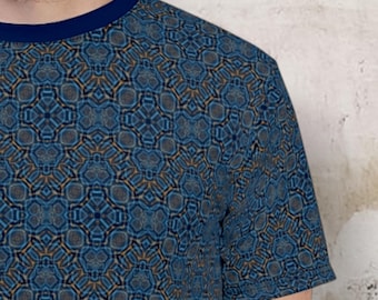 Camiseta de Geometría Sagrada: Ropa psicodélica para festivales con estampado completo