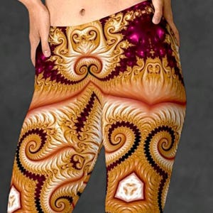 Mandala UV-Reactive Psychedelic Abstract Fractal Print Leggings Trippy Leggings Yoga Tights Festival Leggings Festival Clothing Burning Man