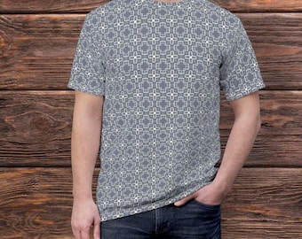 Camiseta psicodélica gris unisex para hombre, ropa de psytrance, camiseta geométrica, ropa de festival, camiseta psicodélica, regalo genial para hombre.