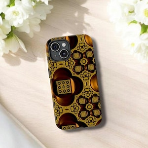 Art Deco Geometric Fractal Phone Case: Dual Layer Protection