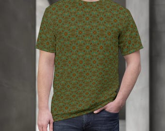 Green Psychedelic Shirt For Men Unisex T-Shirt Psytrance Clothes Geometric T Shirt Festival Clothing Trippy Tshirt Cool Gift For Men