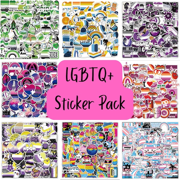 CLEARANCE LGBTQ Sticker Grab Bag Cute Stickers Bullet journal, Pen pal supplies, Phone case deco, Sticker Pack, Assorted Stickers pack of 10