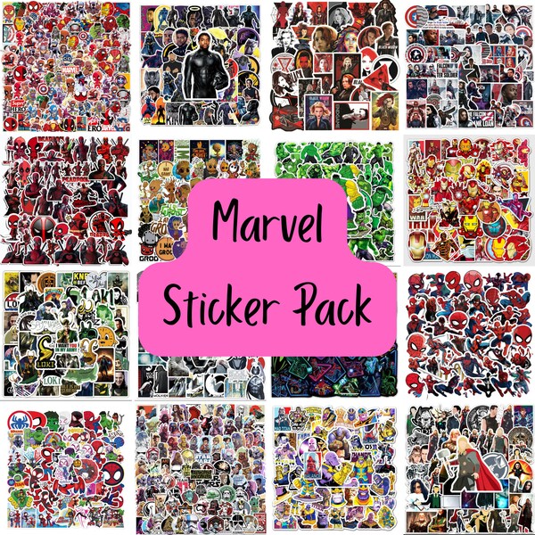 CLEARANCE Marvel Sticker Grab Bag Cute Stickers Bullet journal, Pen pal supplies, Phone case deco, Sticker Pack, Assorted Sticker pack of 10