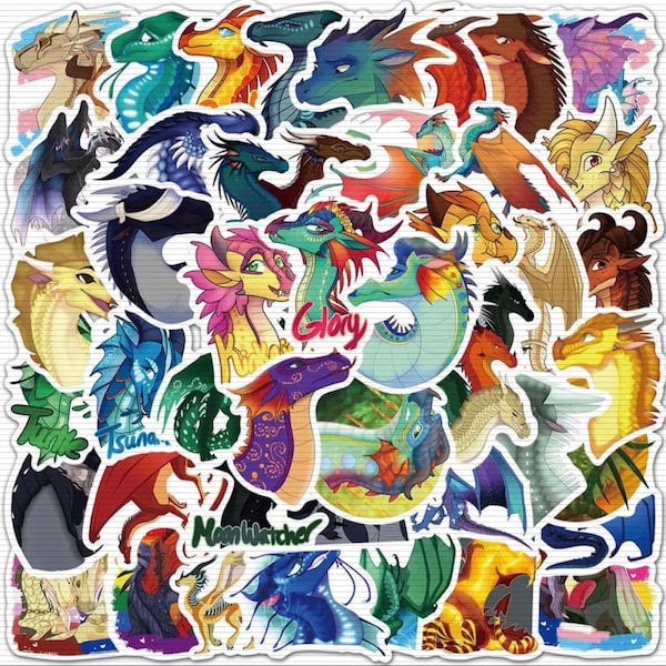 Pack of 10 Animal Stickers, Dragon Stickers, Scrapbook Stickers, Journaling Stickers, Cute Stickers, Stickers for Kids, Party Favors