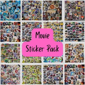 Sticker pack of 10 Movies Sticker Grab Bag, Cute Stickers, Kawaii Assorted Stickers, journaling stickers, cozy stickers, Cartoon stickers