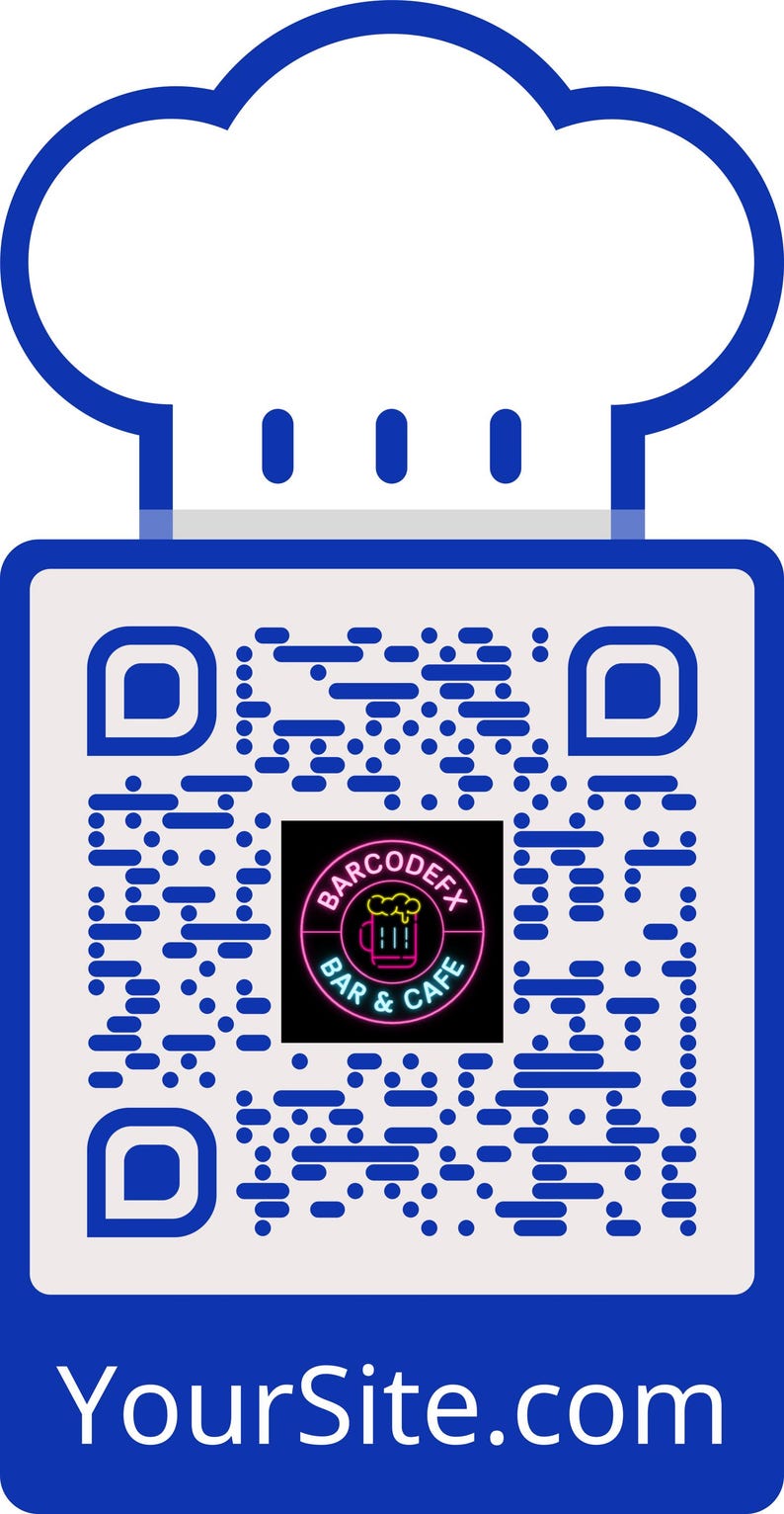 Chef Hat QR Code With Logo in Center - Etsy